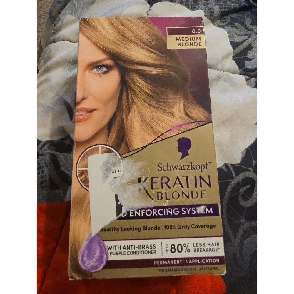 Schwarzkopf‎ Keratin Blonde Hair Dye, 8.0 Medium Blonde, Professional Quality